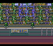 Metall en las gradas del Cut Field en "Mega Man's Soccer", SNES.