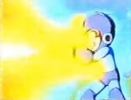 Super Mega Buster en el comercial de "Rockman 5: Blues no Wana!?".