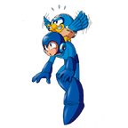 Beat cargando a Mega Man