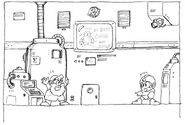 Concepto del Laboratorio del Dr. Light en Mega Man 3.