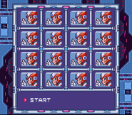 ZeroContraseña.png (8 kB) Pantalla de Contraseña START con Zero en Mega Man X2.