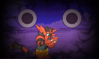 Incineroar recibiendo mal de ojo en la séptima generación