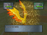 Moltres usando aguante en Pokémon Stadium 2.