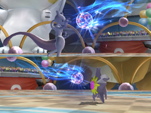 Mewtwo usando cambia defensa en Pokémon Battle Revolution.