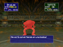 Hitmonlee usando foco energía en Pokémon Stadium.