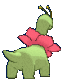 Imagen posterior de Meganium hembra en la sexta y séptima generación