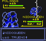 Nidoqueen usando trueno en la primera generación.