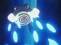 Poliwhirl de Misty usando burbuja.