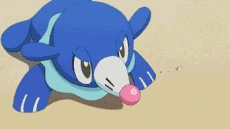 Un Palossand usando hidrorrefuerzo para aumentar su defensa al recibir el rayo burbuja del Popplio de Nereida.
