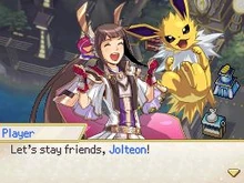 Heroína con Jolteon recién evolucionado.