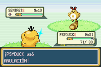 Psyduck usando anulación en la tercera generación.