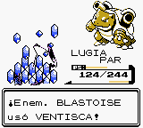 Blastoise usando ventisca en la segunda generación