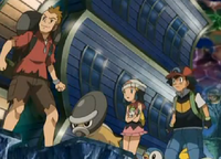 Ash, Newton y Dawn/Maya en el Mundo Inverso.