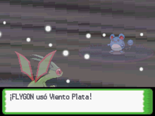 Flygon usando viento plata en la cuarta generación.