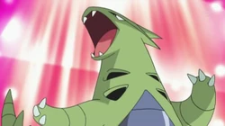 EP615 Tyranitar usando rugido