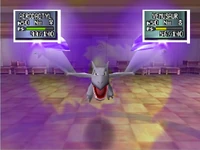 Aerodactyl usando cara susto en Pokémon Stadium 2.