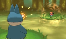 Munchlax usando rastreo en la sexta generación