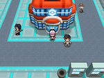 Vista del Centro Pokémon en Pokémon Negro.