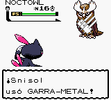 Sneasel usando garra metal en Pokémon Cristal.