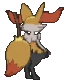 Imagen posterior de Braixen en la sexta y séptima generación