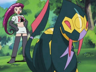 Jessie junto a Seviper.