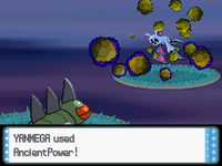 Yanmega usando poder pasado en Pokémon Diamante, Perla y Platino.