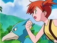 Golduck y Misty.