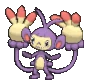 Imagen de Ambipom hembra en Pokémon X, Pokémon Y, Pokémon Rubí Omega, Pokémon Zafiro Alfa, Pokémon Sol y Pokémon Luna