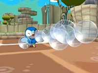 Piplup usando burbuja en Pokémon Battrio.