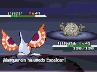 Masquerain usando escaldar en la quinta generación.