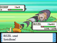 Buizel usando bomba sónica en la cuarta generación.