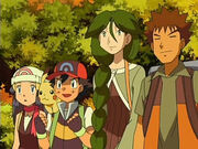 EP499 Ash, Dawn, Brock y Cheryl