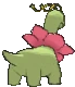 Imagen posterior de Meganium macho en la sexta y séptima generación