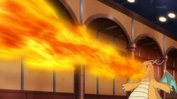 Dragonite usando lanzallamas.