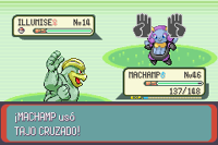 Machamp usando tajo cruzado en la tercera generación.