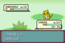 Starmie usando camuflaje en la tercera generación.