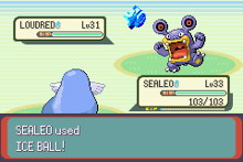 Sealeo usando bola hielo en la tercera generación.