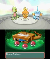 Pantallas de elección del Pokémon inicial.