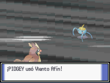 Pidgey usando viento afín en la cuarta generación
