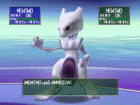 Mewtwo usando amnesia en Pokémon Stadium