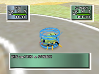 Spinarak recibiendo atadura en Pokémon Stadium 2.