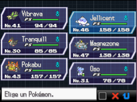 Un equipo en Pokémon Negro 2 y Blanco 2.