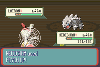 Medicham usando más psique en la tercera generación.