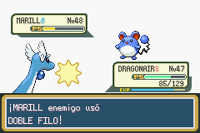 Marill usando doble filo en la tercera generación.