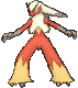 Imagen de Blaziken hembra en Pokémon X, Pokémon Y, Pokémon Rubí Omega, Pokémon Zafiro Alfa, Pokémon Sol y Pokémon Luna