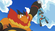 Riolu vs. Emboar.