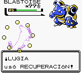 Lugia usando recuperación en la segunda generación.