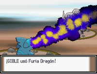 Gible usando furia dragón en la cuarta generación.