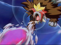 Entei usando llamarada.