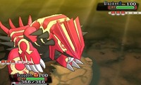 Groudon primigenio en combate.